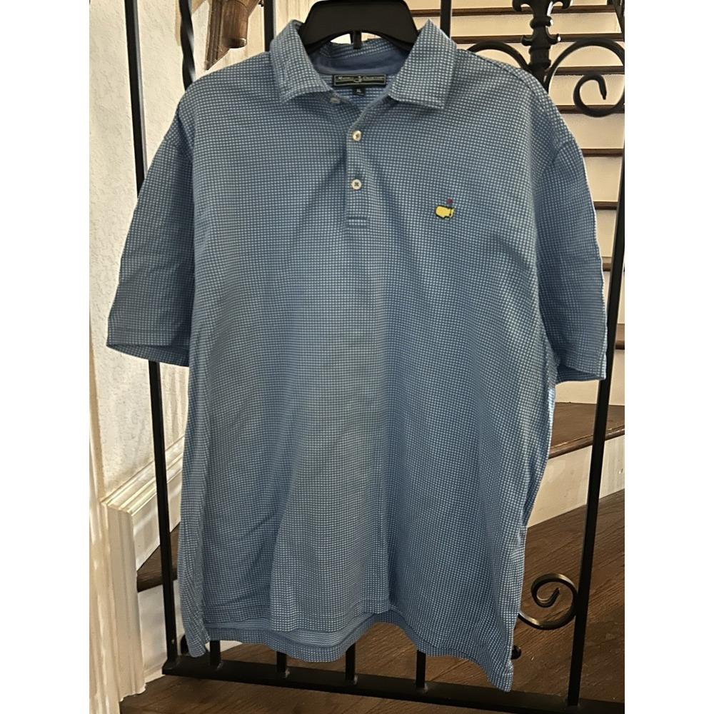 Men's Size XL Masters Collection Golf Shirt Blue Short Sleeves